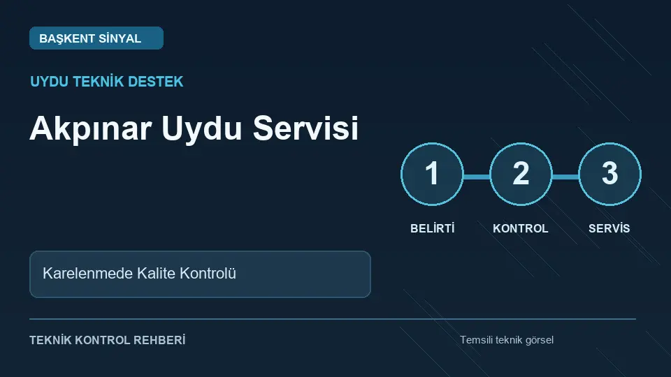 Akpınar Uydu Servisi: Karelenmede Kalite Kontrolü için temsili teknik kontrol infografiği