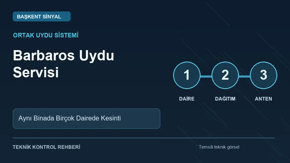 Barbaros Uydu Servisi: Aynı Binada Birçok Dairede Kesinti için temsili teknik kontrol infografiği