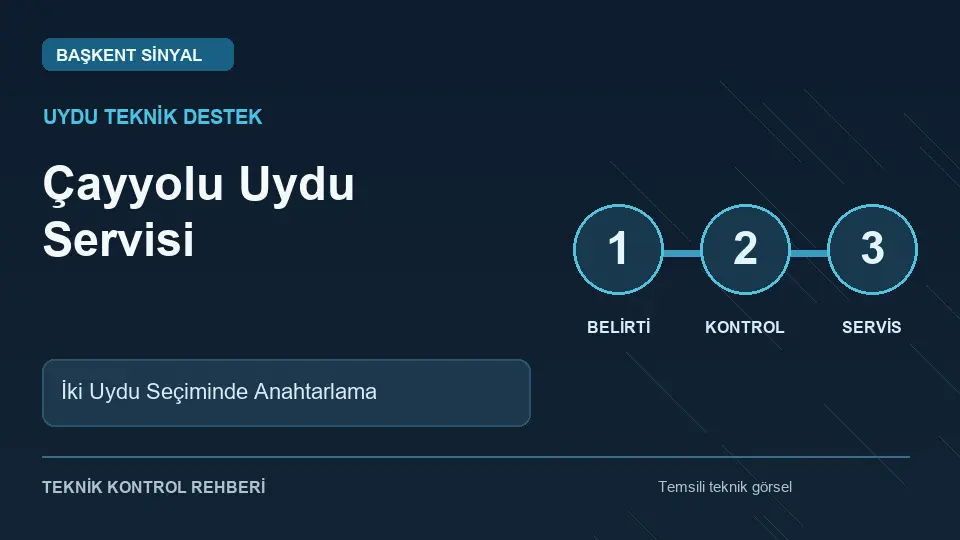 Çayyolu Uydu Servisi: İki Uydu Seçiminde Anahtarlama için temsili teknik kontrol infografiği