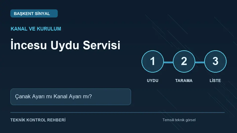 İncesu Uydu Servisi: Çanak Ayarı mı Kanal Ayarı mı? için temsili teknik kontrol infografiği