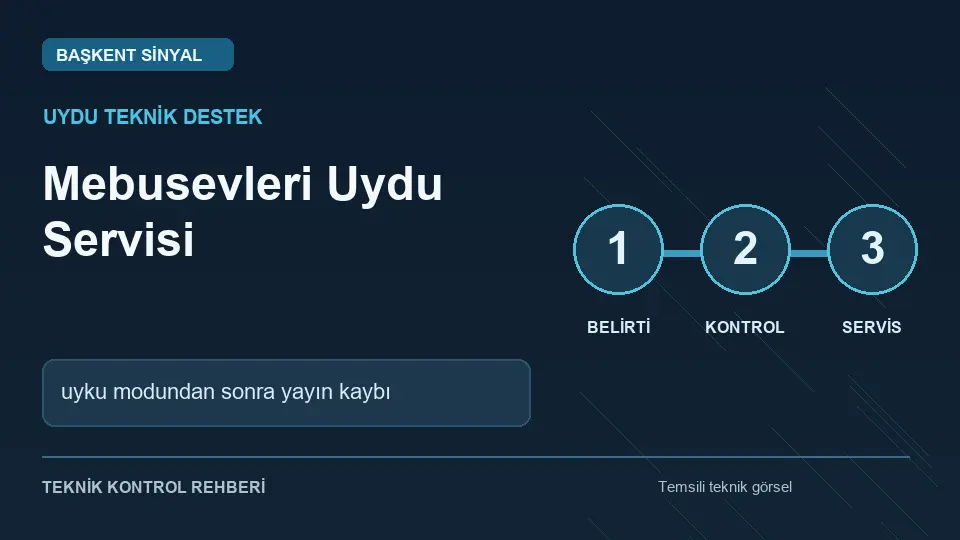 Mebusevleri uydu servisi: uyku modundan sonra yayın kaybı için temsili teknik kontrol infografiği