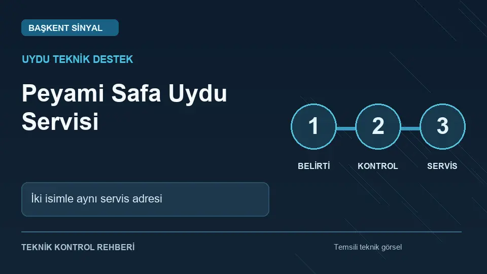 Peyami Safa uydu servisi: İki isimle aynı servis adresi için temsili teknik kontrol infografiği