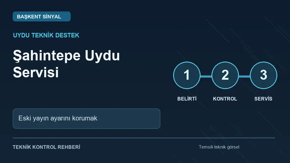 Şahintepe uydu servisi: Eski yayın ayarını korumak için temsili teknik kontrol infografiği
