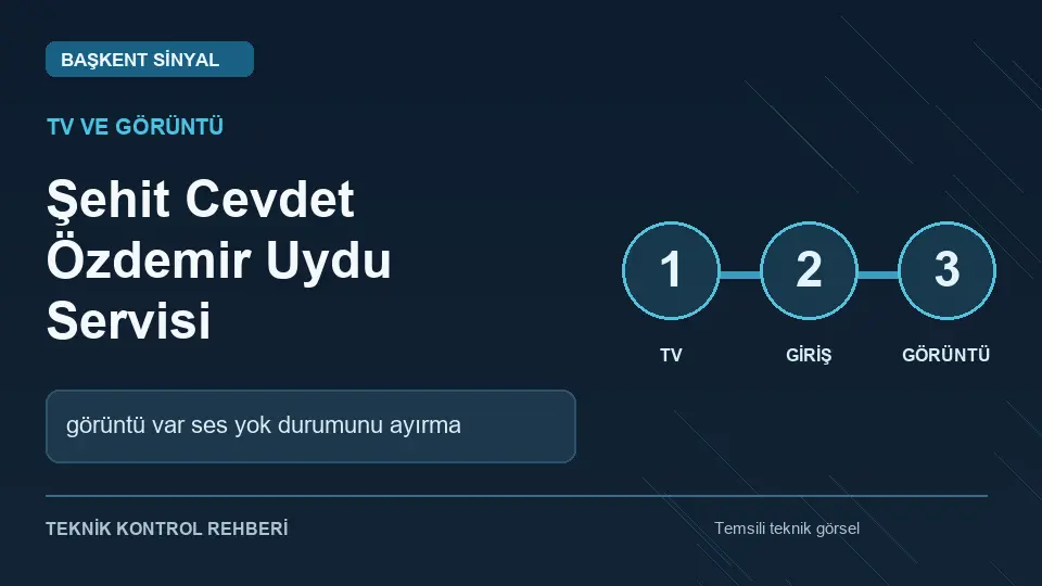 Şehit Cevdet Özdemir uydu servisi: görüntü var ses yok durumunu ayırma için temsili teknik kontrol infografiği