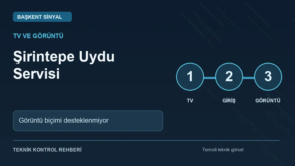 Şirintepe uydu servisi: Görüntü biçimi desteklenmiyor için temsili teknik kontrol infografiği