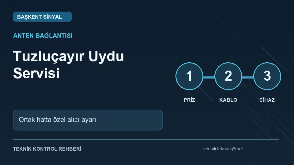 Tuzluçayır uydu servisi: Ortak hatta özel alıcı ayarı için temsili teknik kontrol infografiği