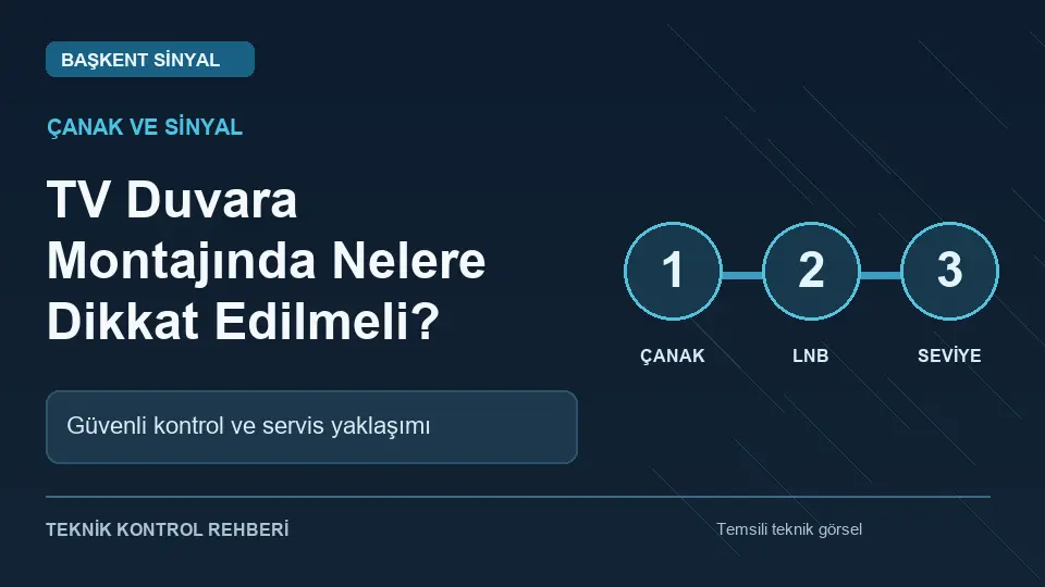 TV Duvara Montajında Nelere Dikkat Edilmeli? için temsili teknik kontrol infografiği