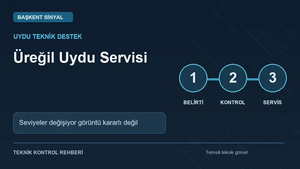 Üreğil uydu servisi: Seviyeler değişiyor görüntü kararlı değil için temsili teknik kontrol infografiği