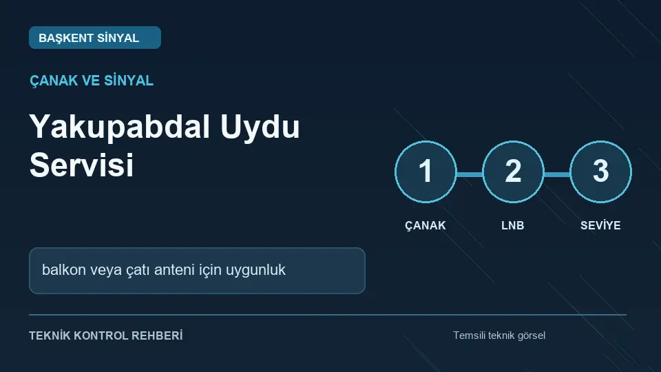 Yakupabdal uydu servisi: balkon veya çatı anteni için uygunluk için temsili teknik kontrol infografiği